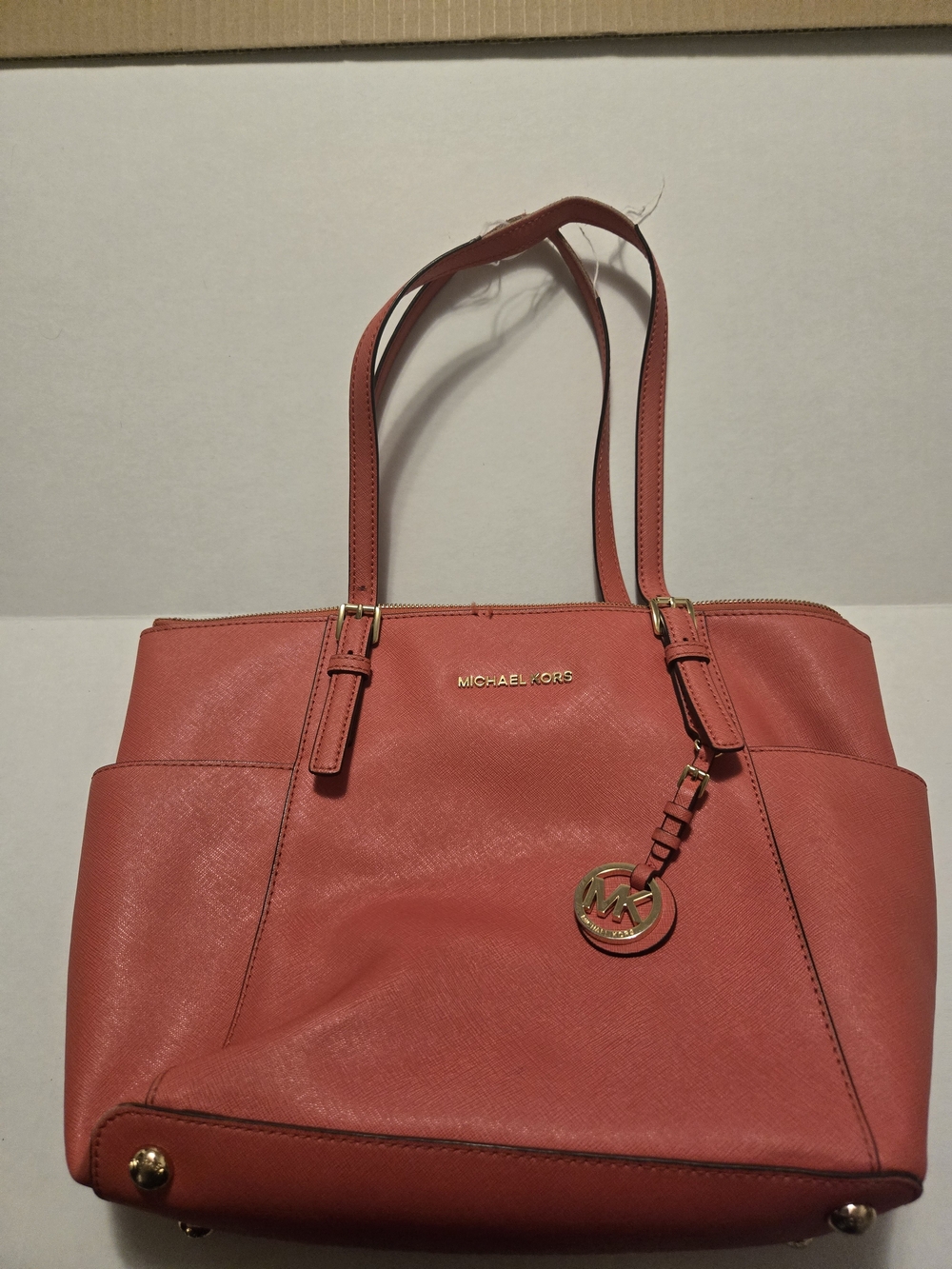 Michael Kors Coral Leather Tote Bag